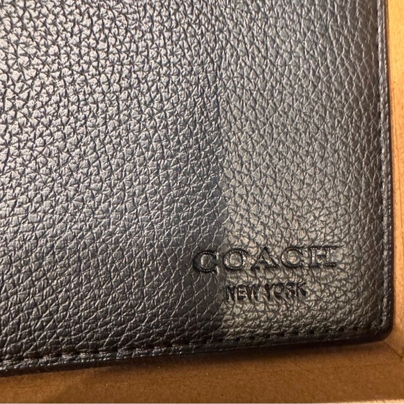 NWT Coach Men’s Boxed 3 In 1 Wallet Gift Set Box Pebble Black Leather - Picture 2 of 10